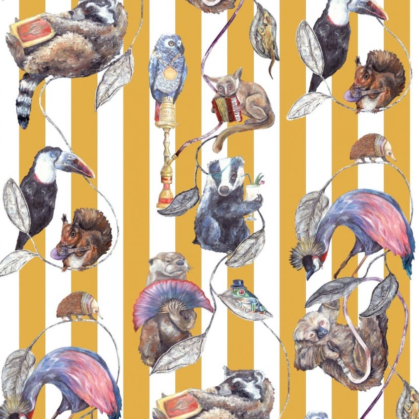 HACKNEY EMPIRE Stripe Wallpaper - Ochre - House of Hackney