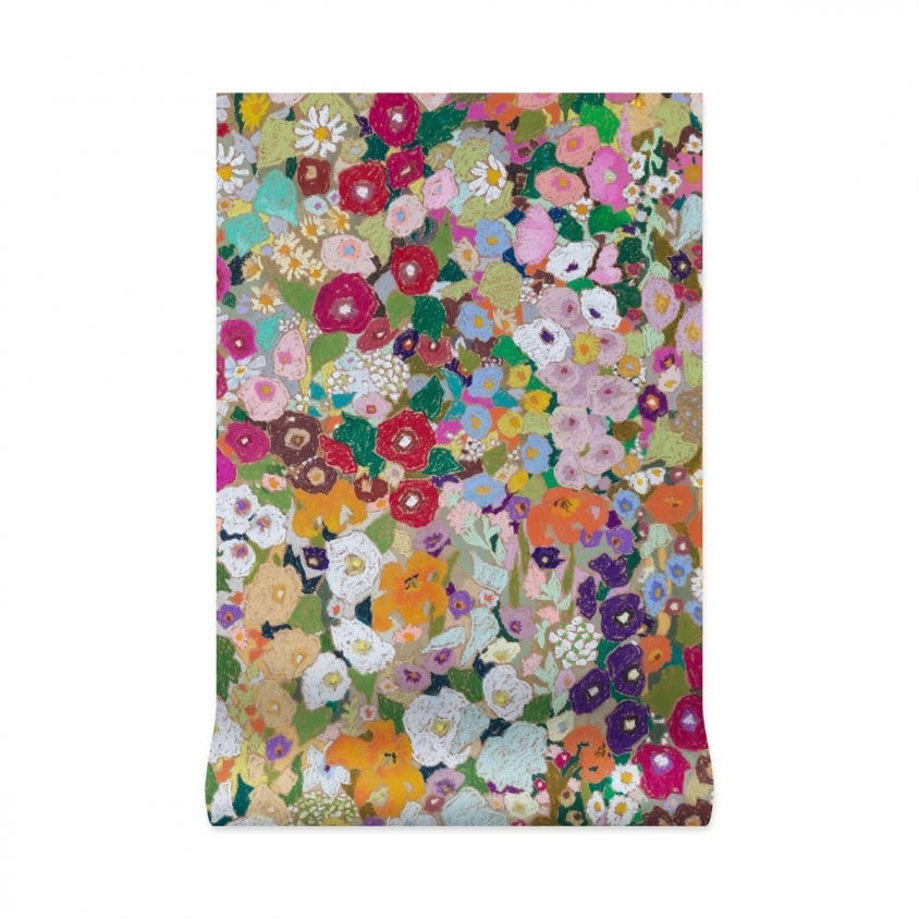 HOLLYHOCKS Wallpaper - Spring - House of Hackney