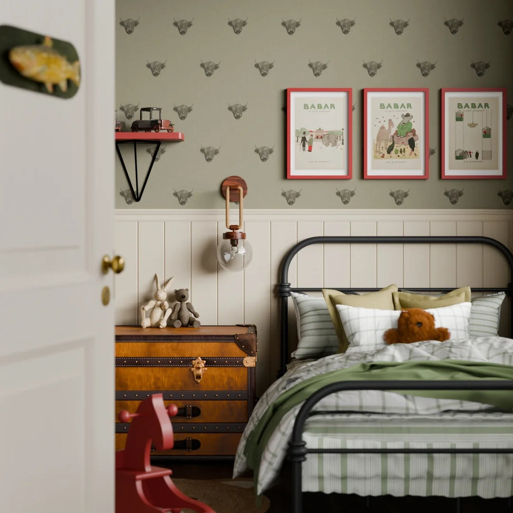 Heilan Coo Wallpaper - Warm Grey - Lucie Annabel