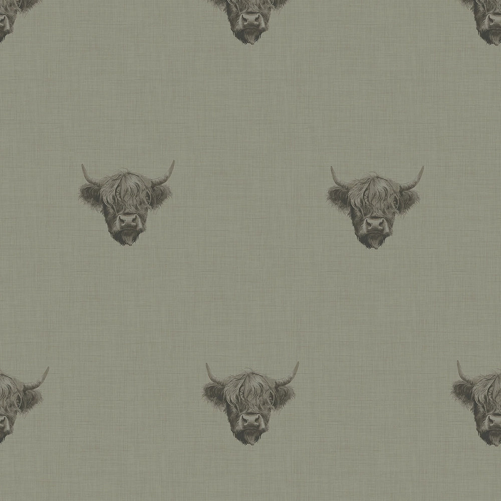 Heilan Coo Wallpaper - Warm Grey - Lucie Annabel