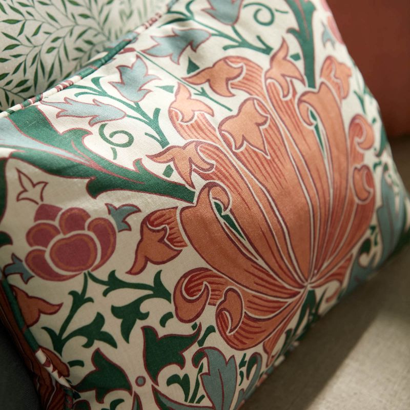 Helena Fabric - Peach/Teal - 227238 - Morris & Co