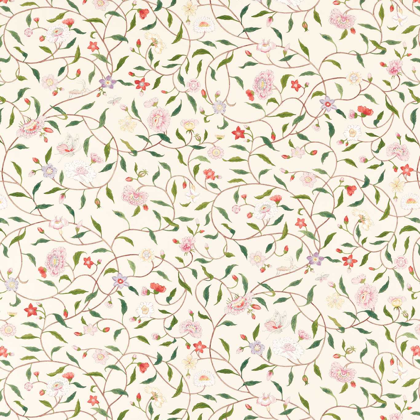 Henrietta's Trail Wallpaper - Perfect White - ZATW313053 - Zoffany