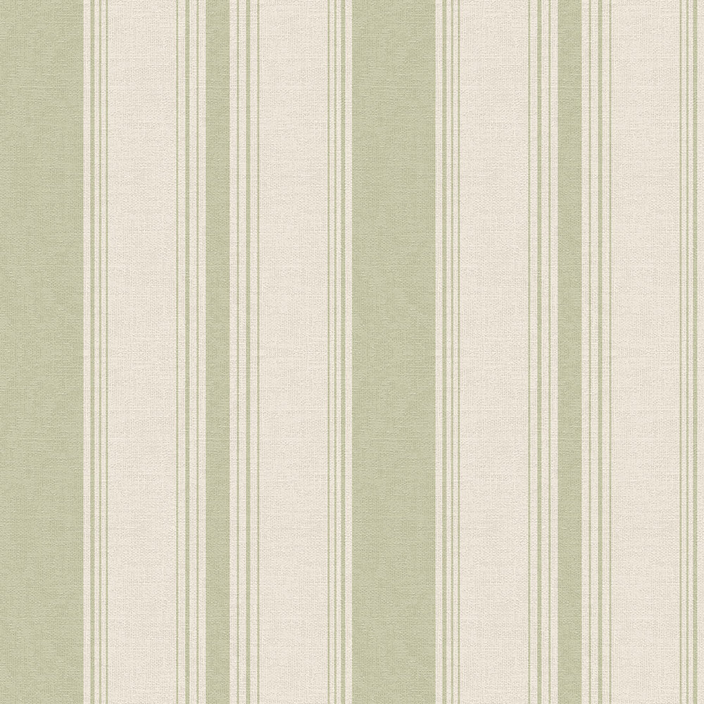 Heritage Stripe Wallpaper - Sage & Vintage Cream - Lucie Annabel