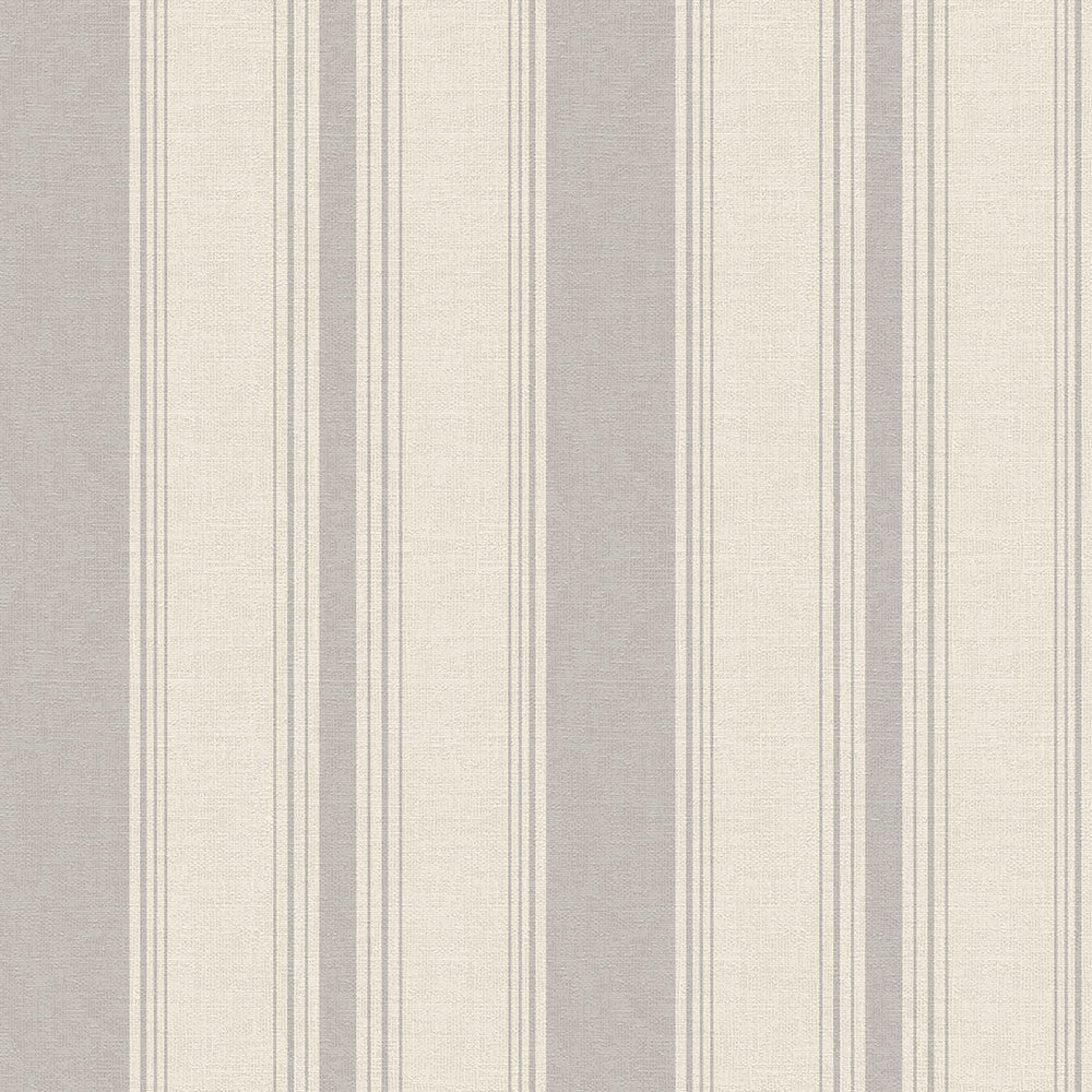 Heritage Stripe Wallpaper - Vintage Grey & Vintage Cream - Lucie Annabel