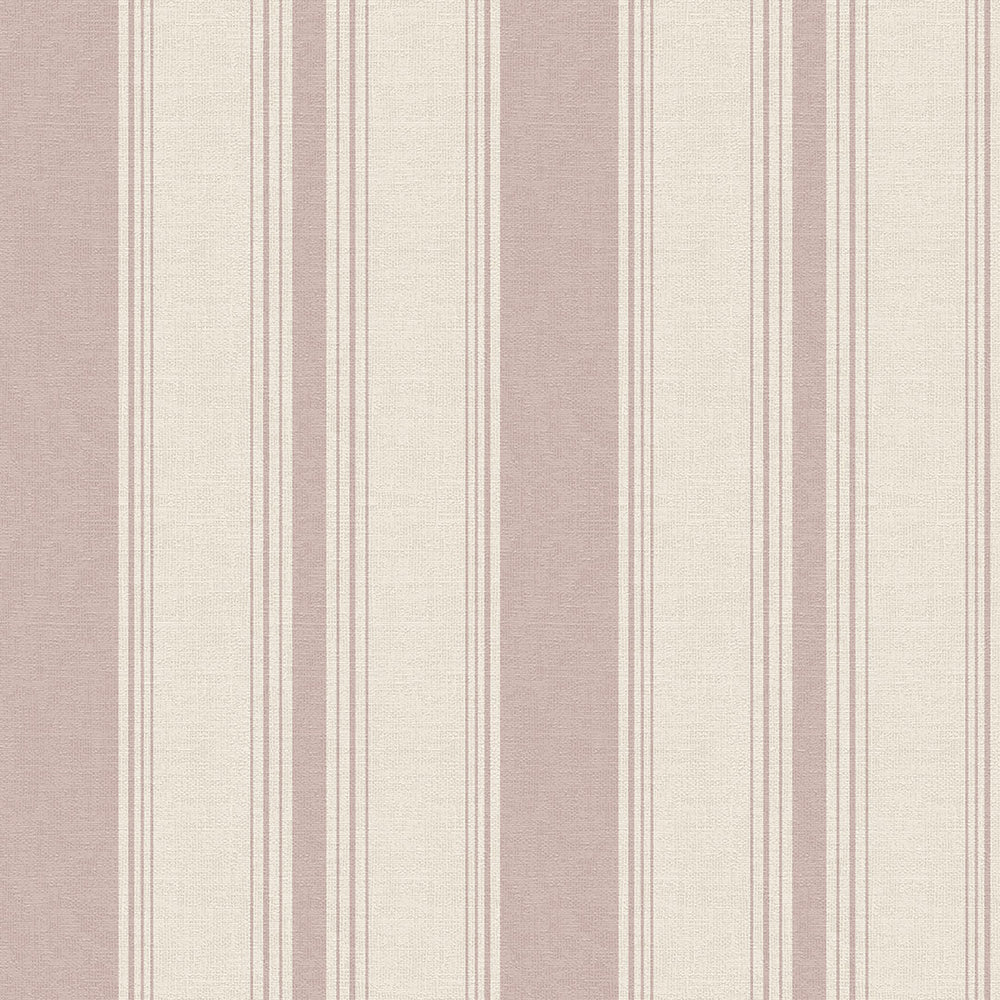 Heritage Stripe Wallpaper - Vintage Rose & Vintage Cream - Lucie Annabel