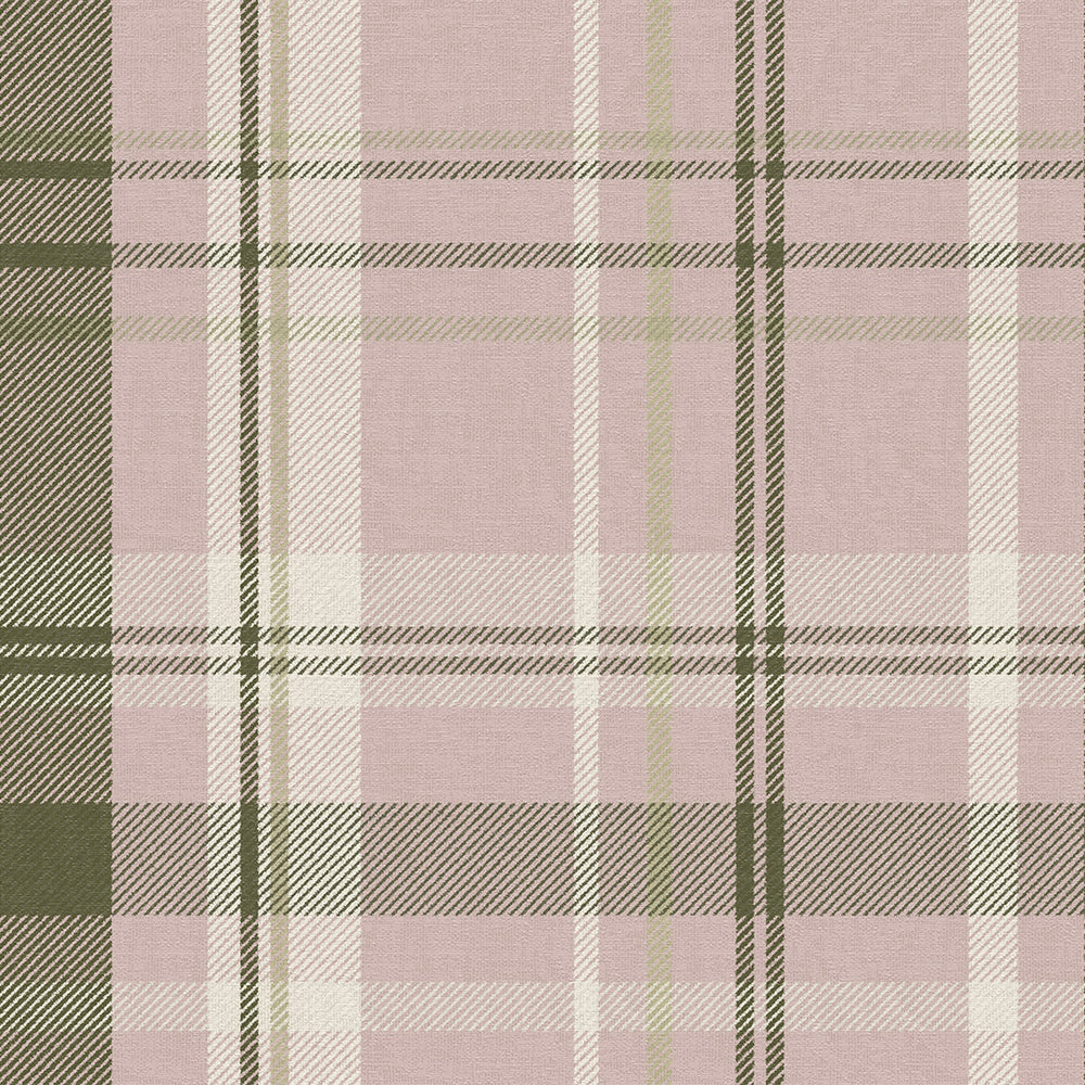 Heritage Tartan Wallpaper - Vintage Rose & Sage - Lucie Annabel
