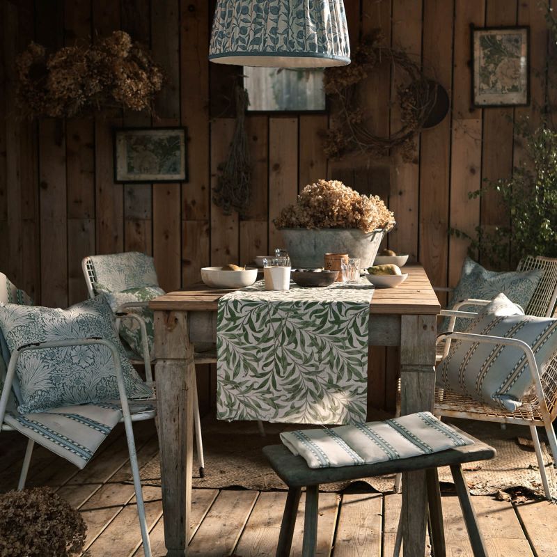 Holland Park Stripe Outdoor Fabric - Mineral Blue - 227120 - Morris & Co