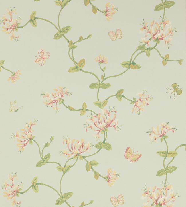 Honeysuckle Garden Wallpaper - Aqua - Colefax & Fowler