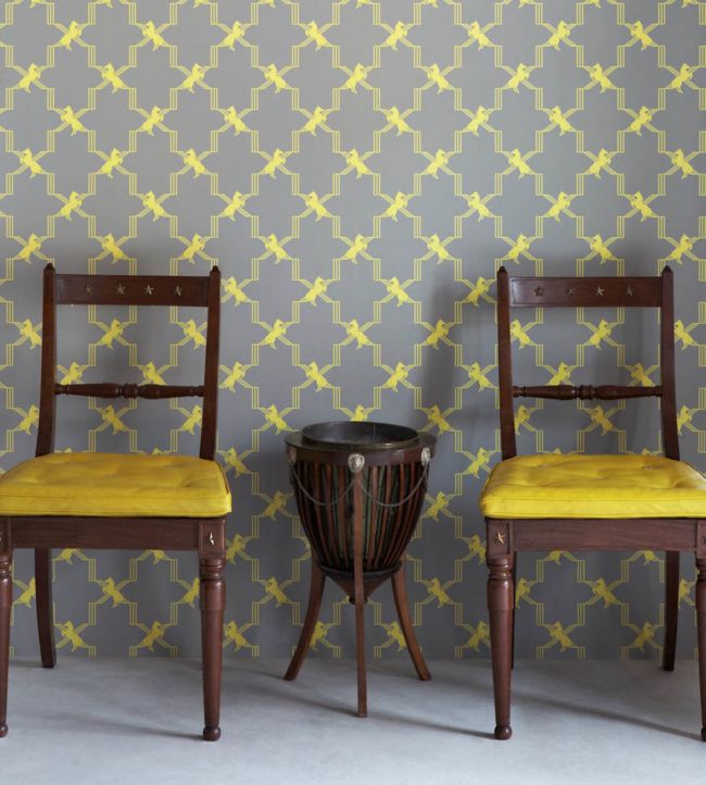 Horse Trellis Wallpaper - Acid on Grey - BG0500-201 - Barneby Gates