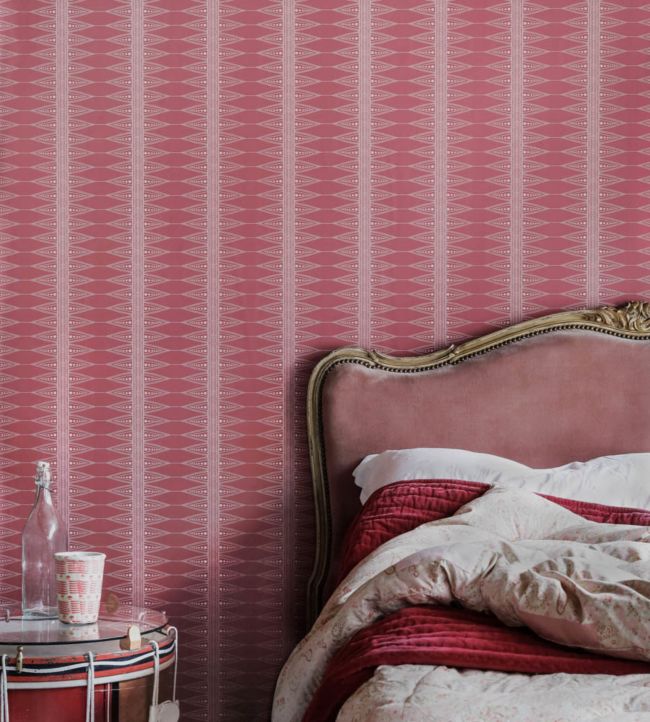 Indian Stripe Wallpaper - Snug Red - BG2200201 - Barneby Gates