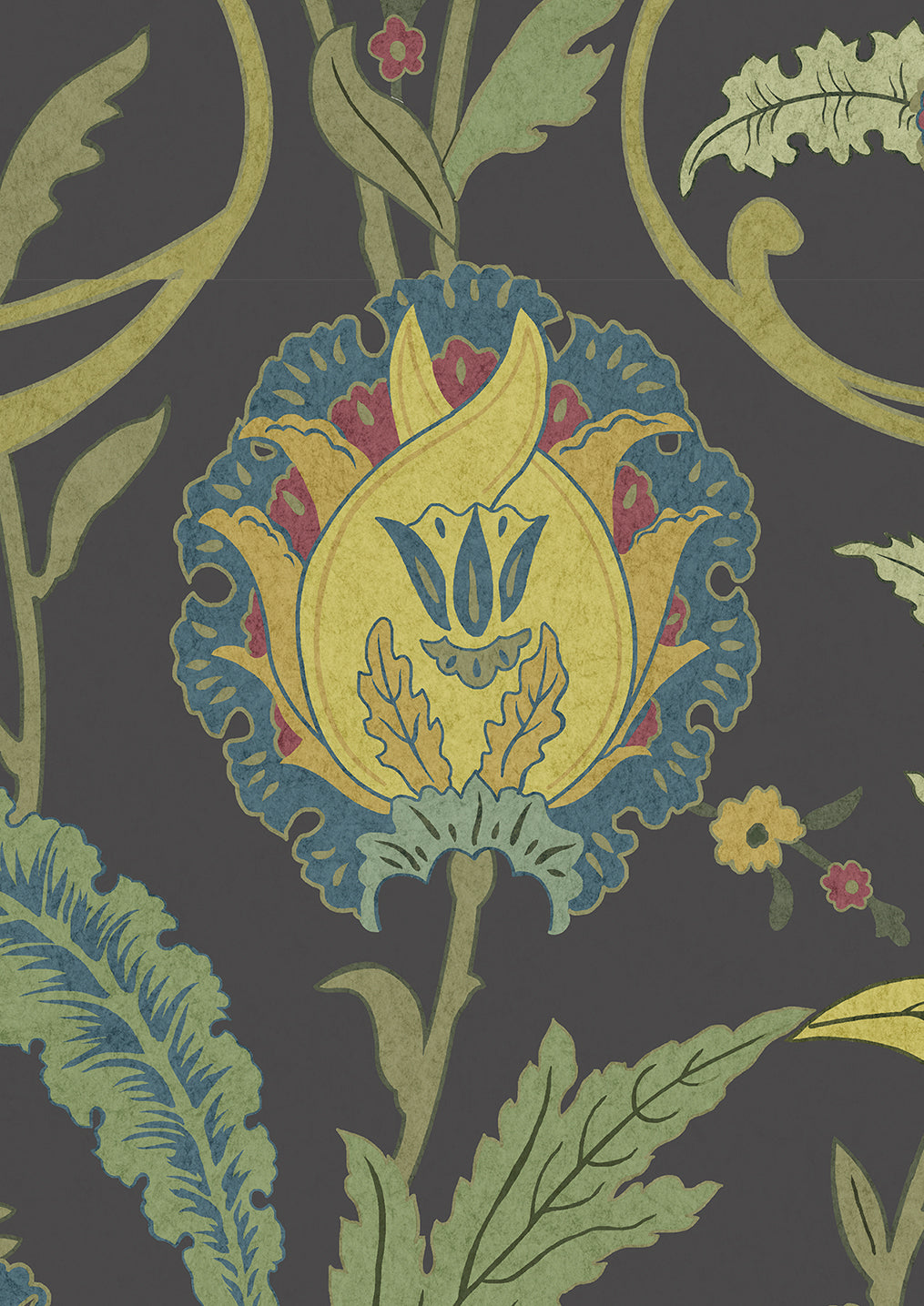 Ipek Damask Wallpaper - Black Gold