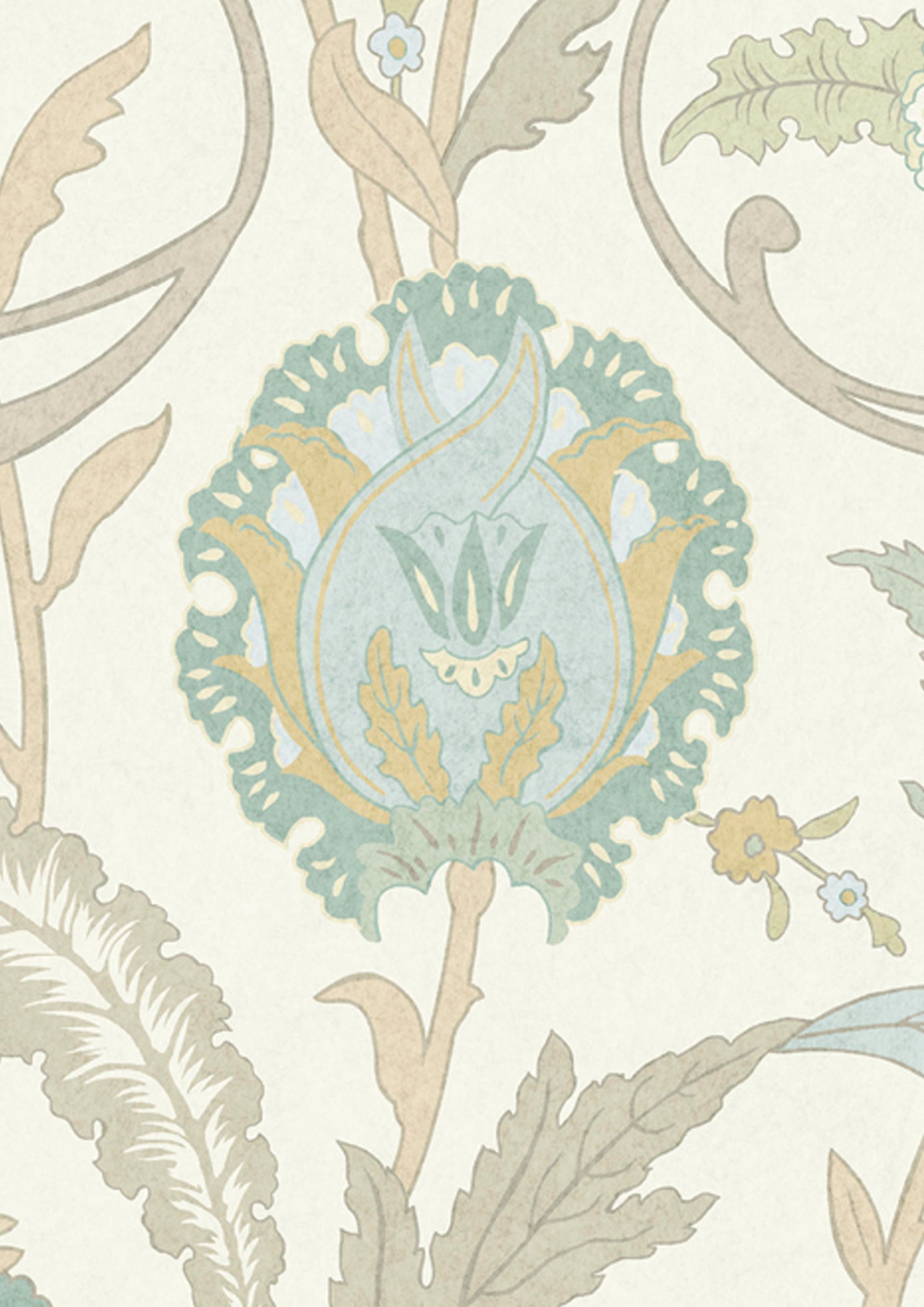 Ipek Damask Wallpaper - Multicolor - Lewis & Wood