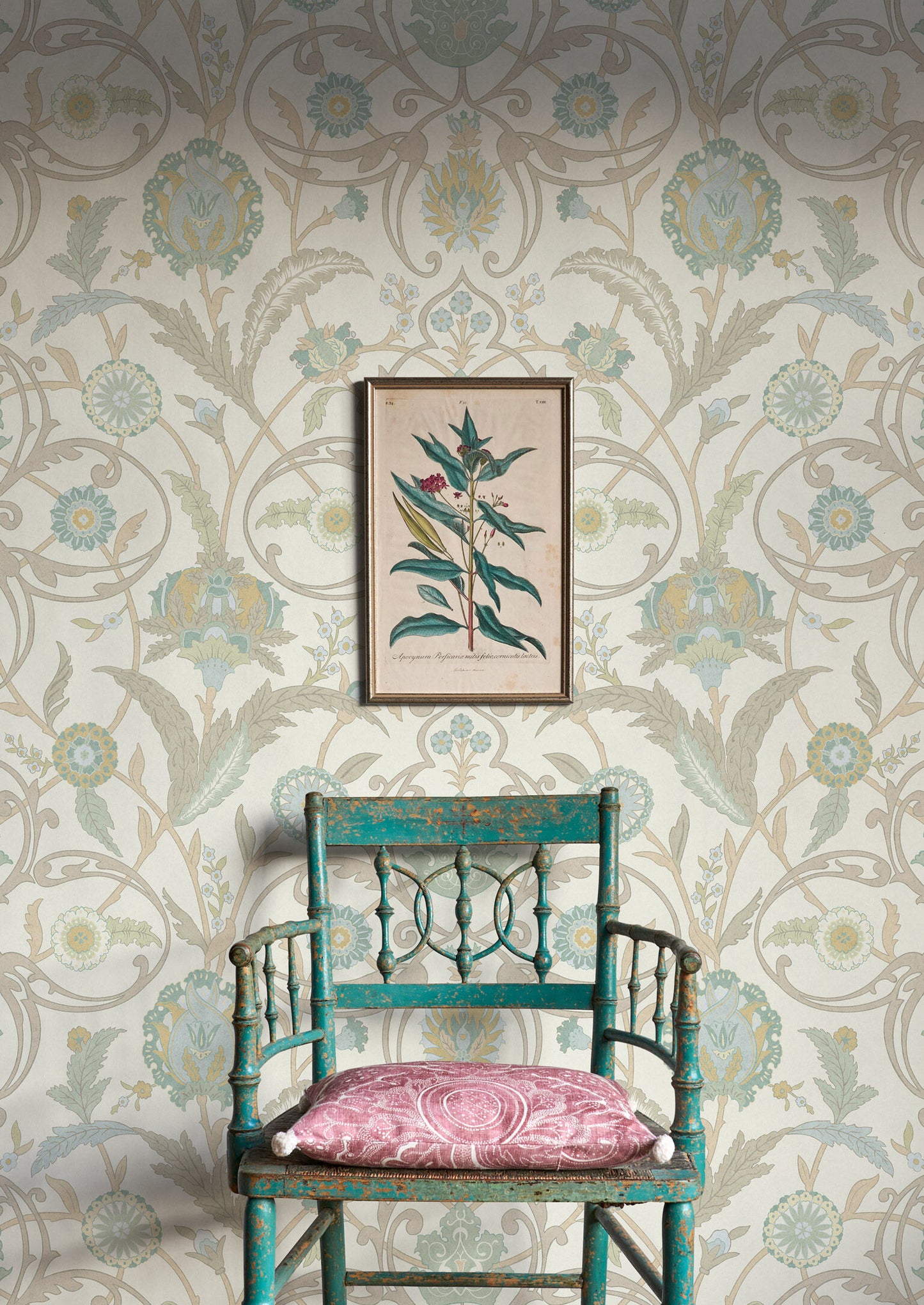 Ipek Damask Wallpaper - Multicolor - Lewis & Wood