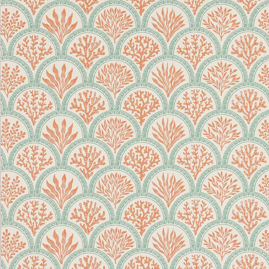 Coralli Wallpaper - Orange - Jane Churchill