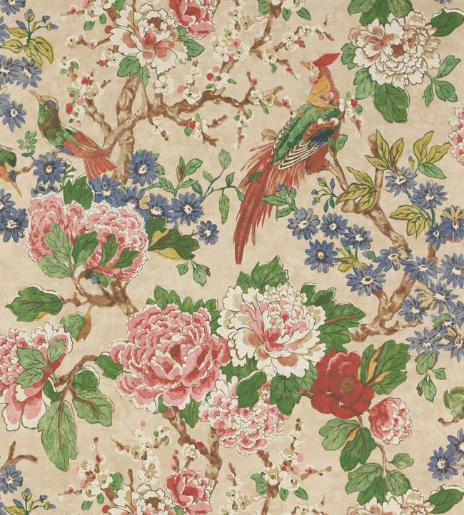 Jardine Wallpaper - Red/Green - Colefax & Fowler
