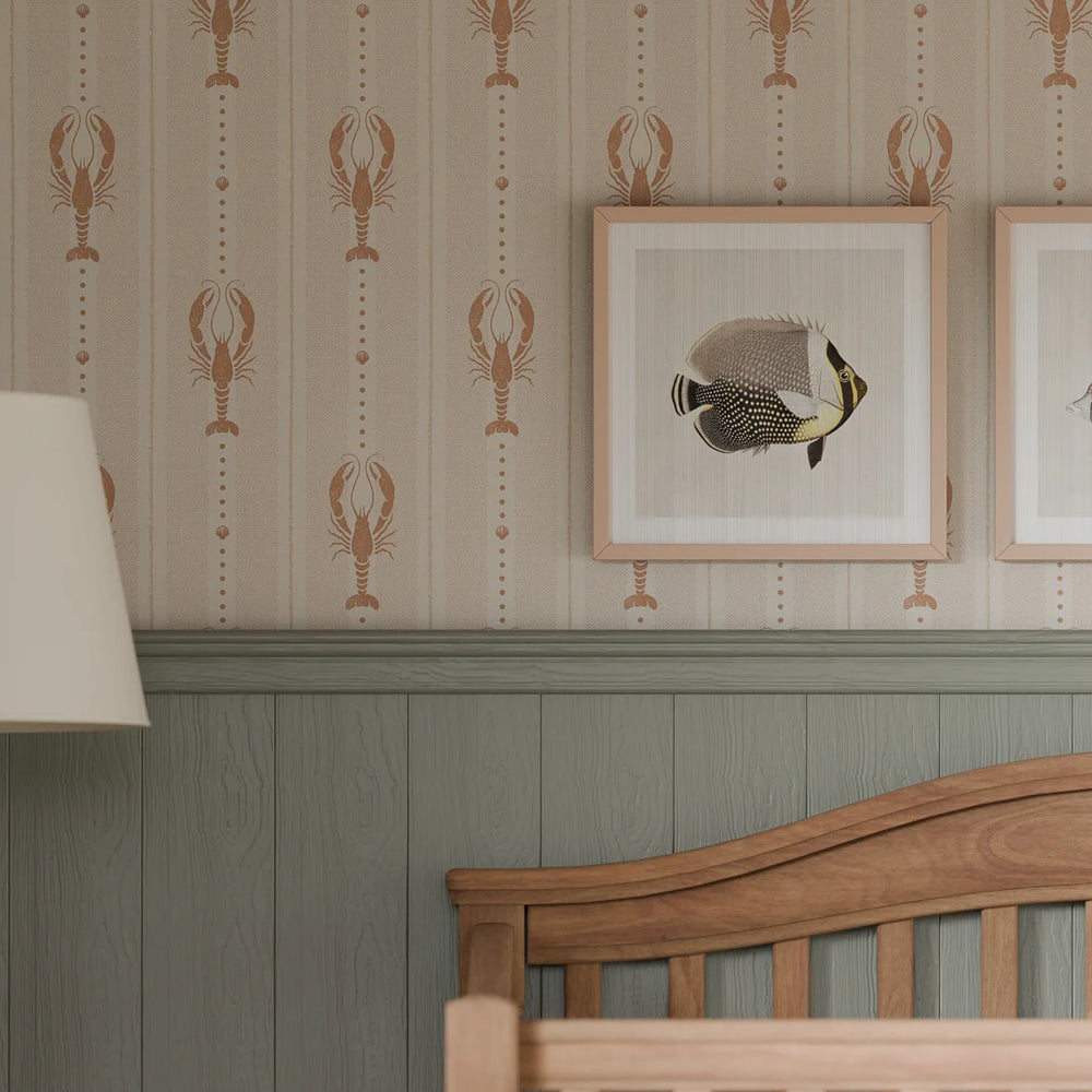 Jersey Lobster Wallpaper - Autumn Spice - Lucie Annabel