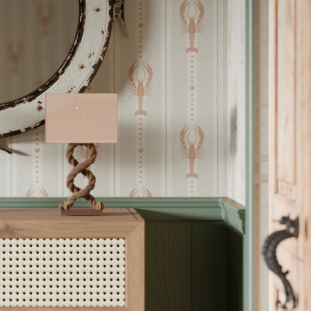 Jersey Lobster Wallpaper - Autumn Spice & Rustic Green - Lucie Annabel