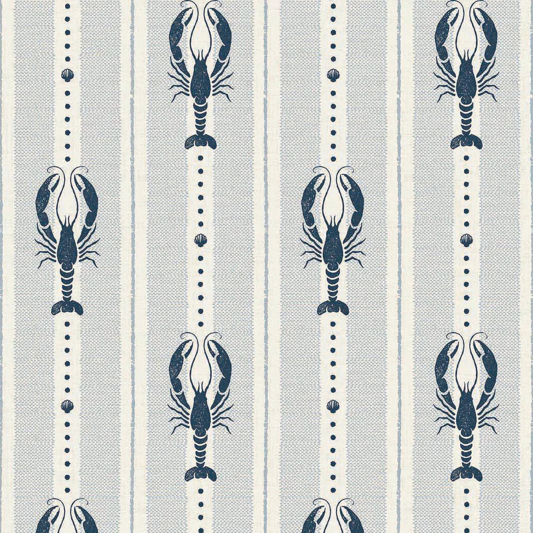 Jersey Lobster Wallpaper - Classic Navy - Lucie Annabel