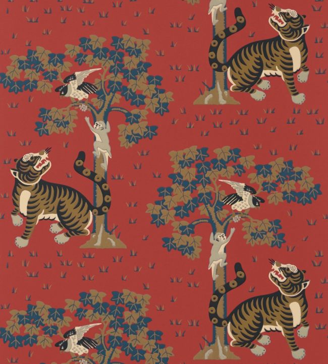 Kahna Wallpaper - Red - AT78747 - Anna French