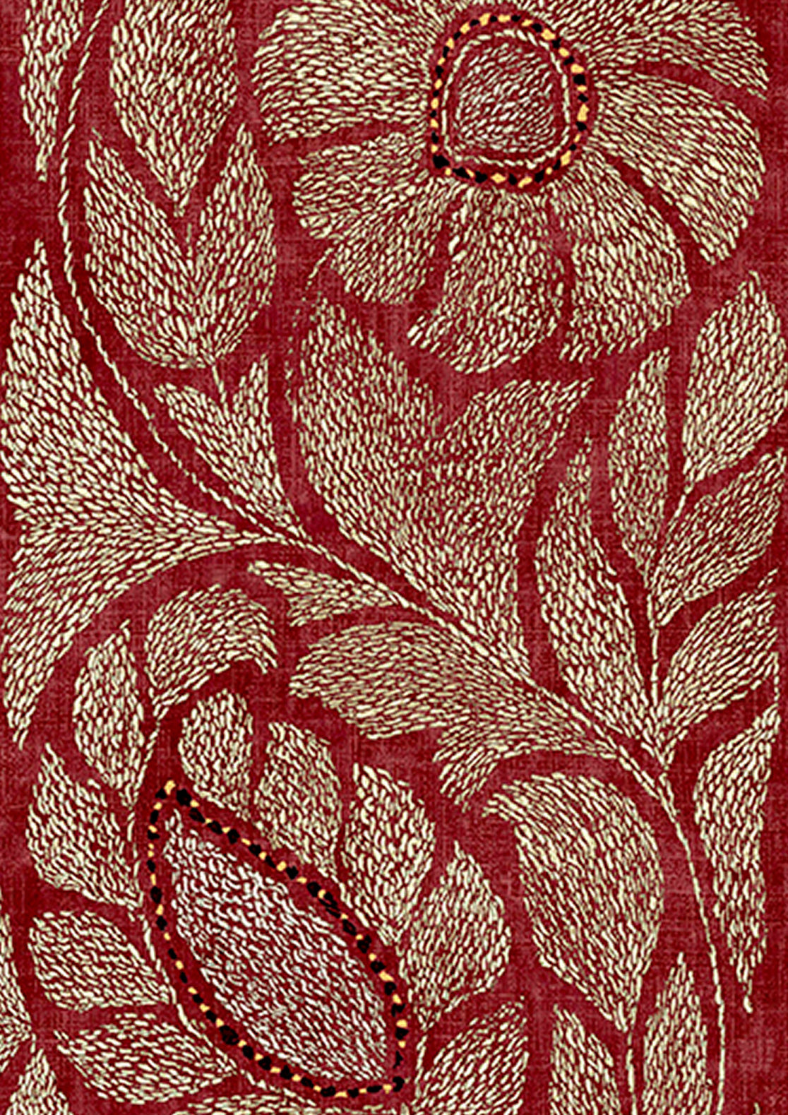 Kashmiri Wallpaper - Garnet Gold