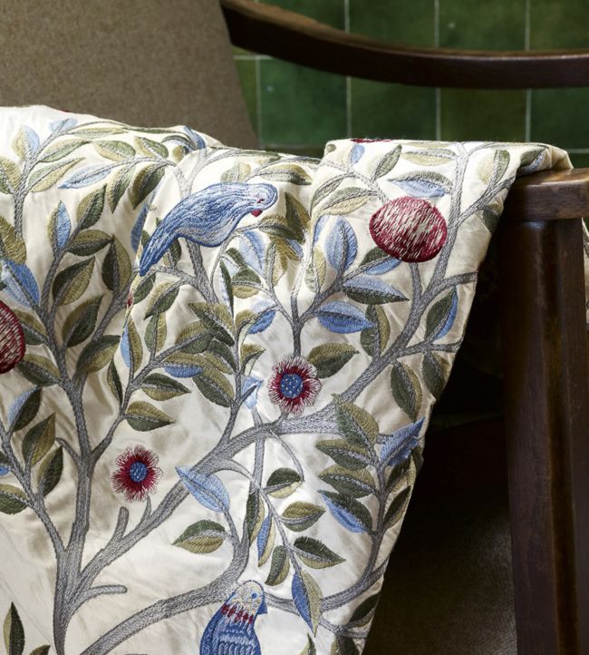 Kelmscott Tree Embroidery Fabric - Russet/Artichoke - 230342 - Morris & Co