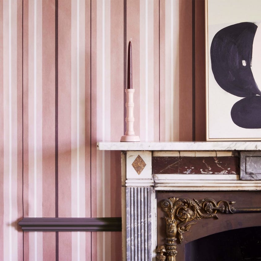 LAURISTON STRIPE Wallpaper - Sakura - House of Hackney