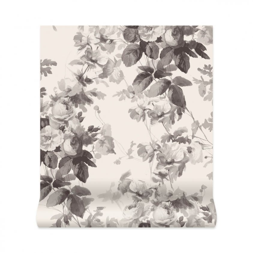 LONDON ROSE Wallpaper - Smoke-Grey - House of Hackney