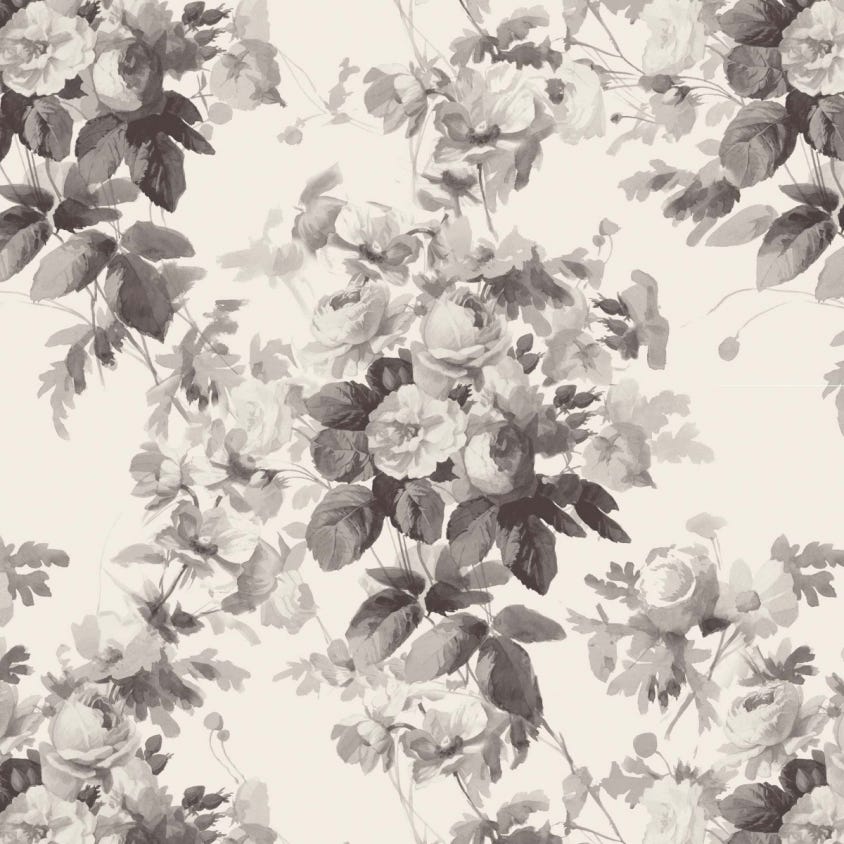 LONDON ROSE Wallpaper - Smoke-Grey - House of Hackney