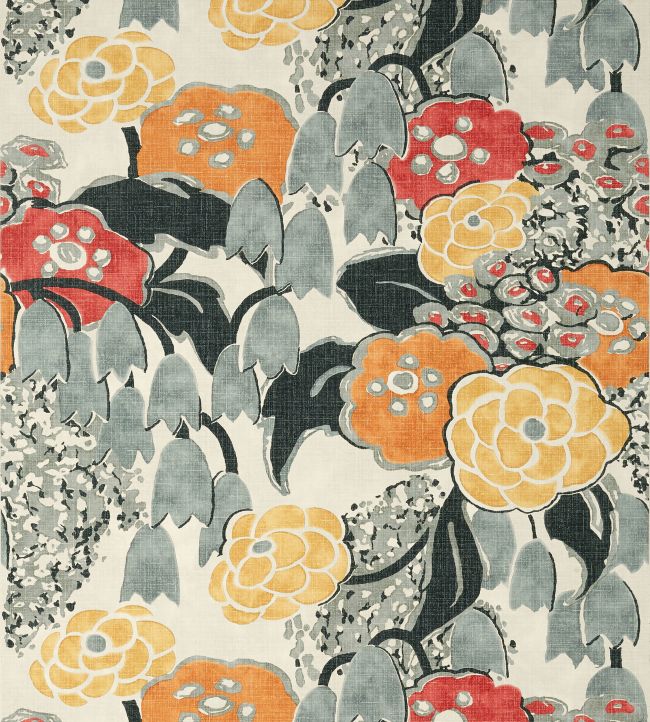 Laura Wallpaper - Coral and Black - AT23103 - Anna French