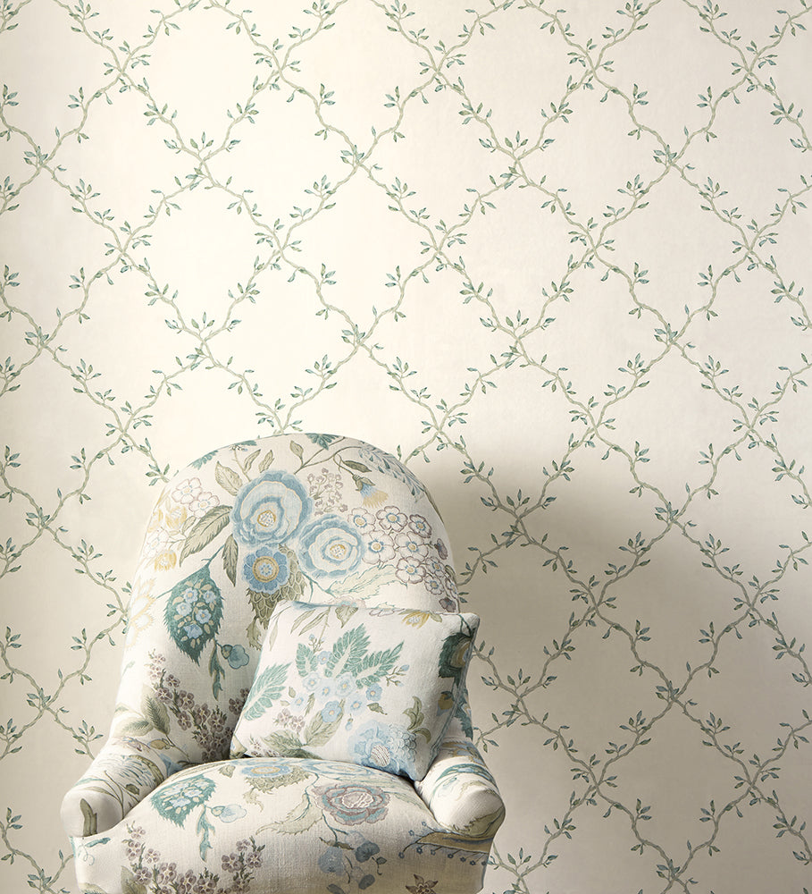 Leaf Trellis Wallpaper - Forest - Colefax & Fowler