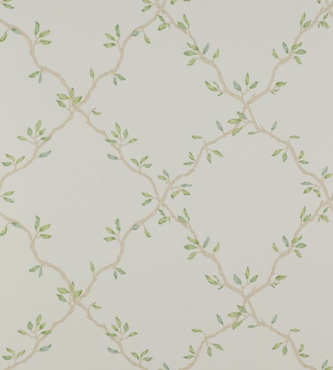 Leaf Trellis Wallpaper - Ivory/Green - Colefax & Fowler