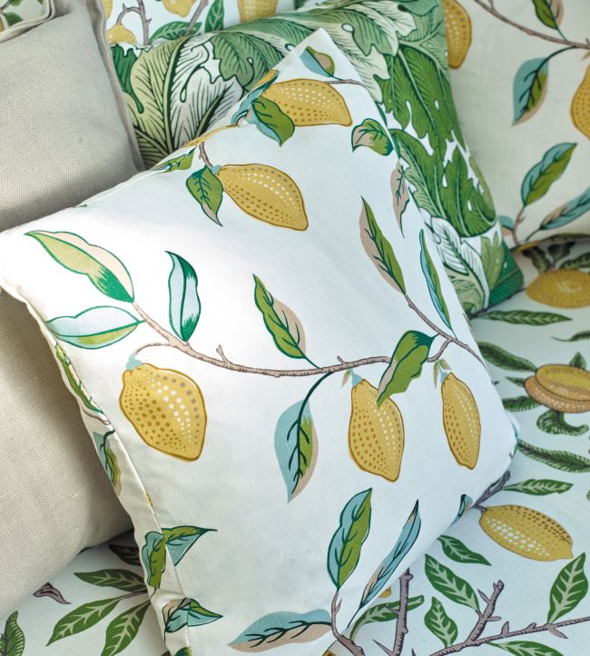 Lemon Tree Fabric - Lemon/Bayleaf - 226909 - Morris & Co
