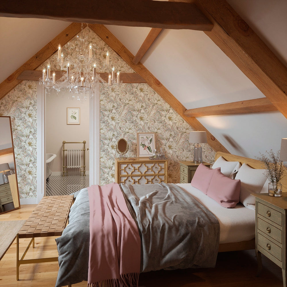 Lily of the Manor Wallpaper - Dusty Pink - Lucie Annabel