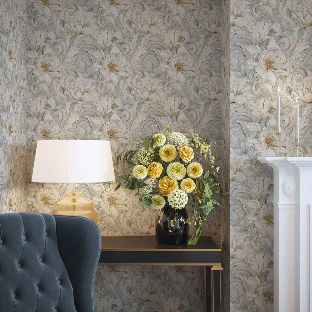Lily of the Manor Wallpaper - Mineral Mist - Lucie Annabel