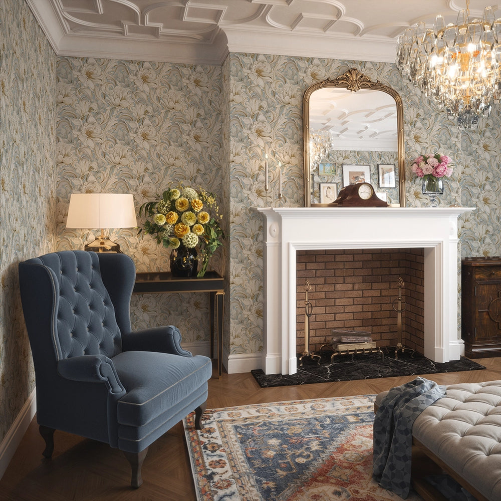 Lily of the Manor Wallpaper - Mineral Mist - Lucie Annabel