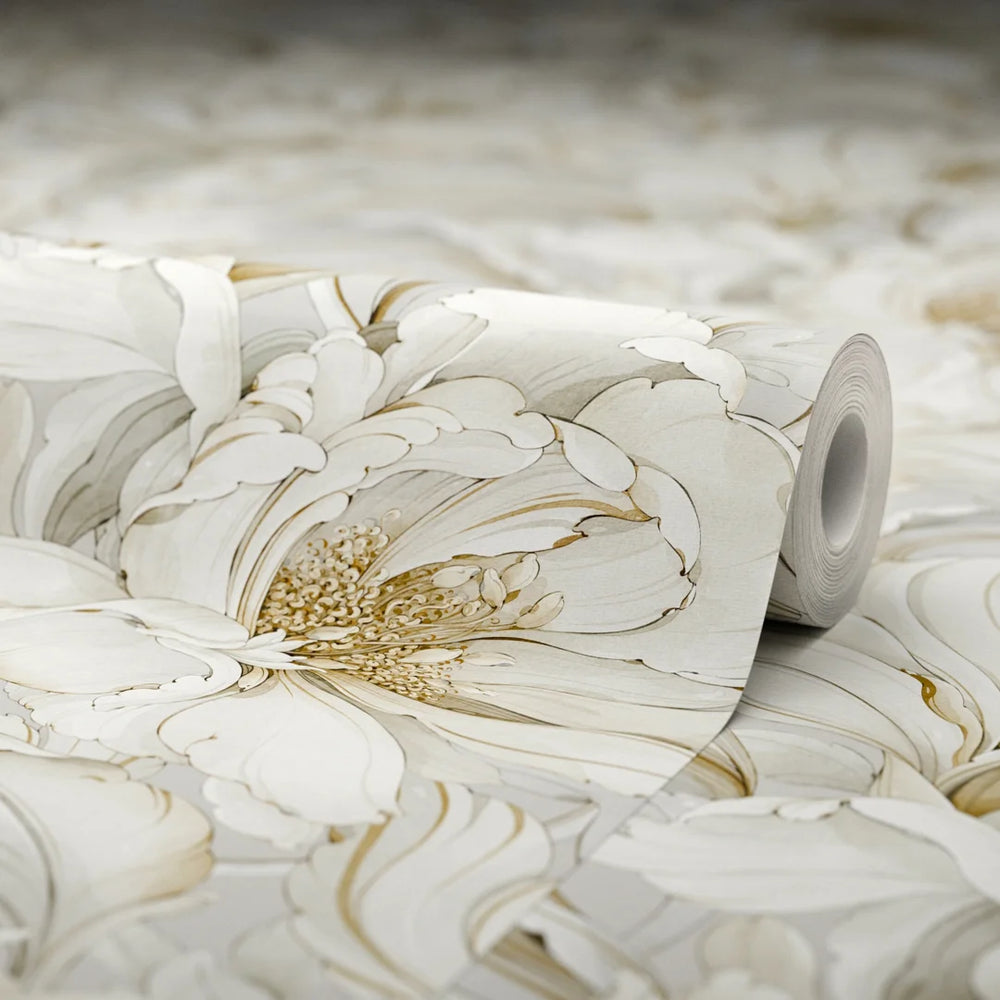 Lily of the Manor Wallpaper - Vintage Grey - Lucie Annabel