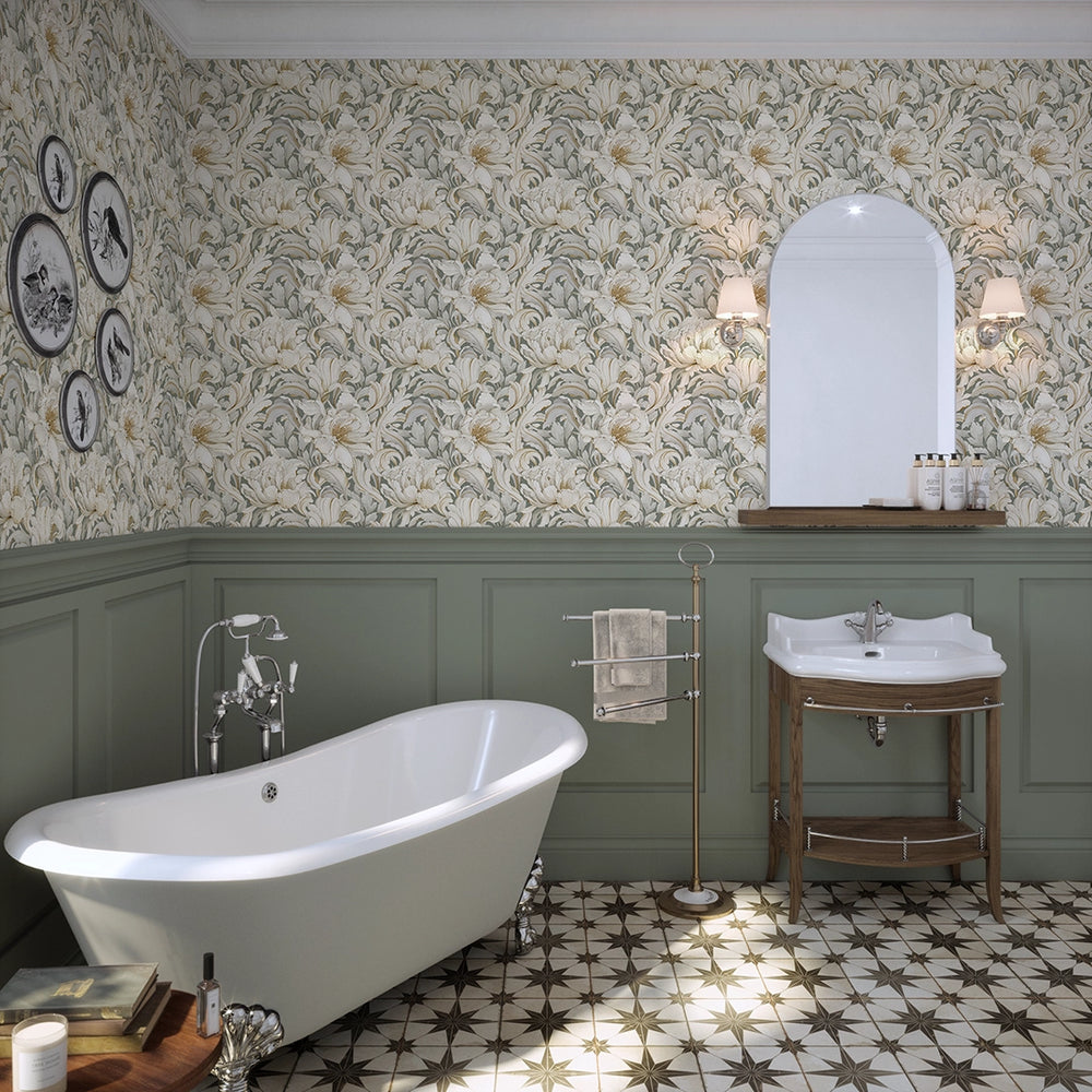 Lily of the Manor Wallpaper - Wild Nettle Green - Lucie Annabel