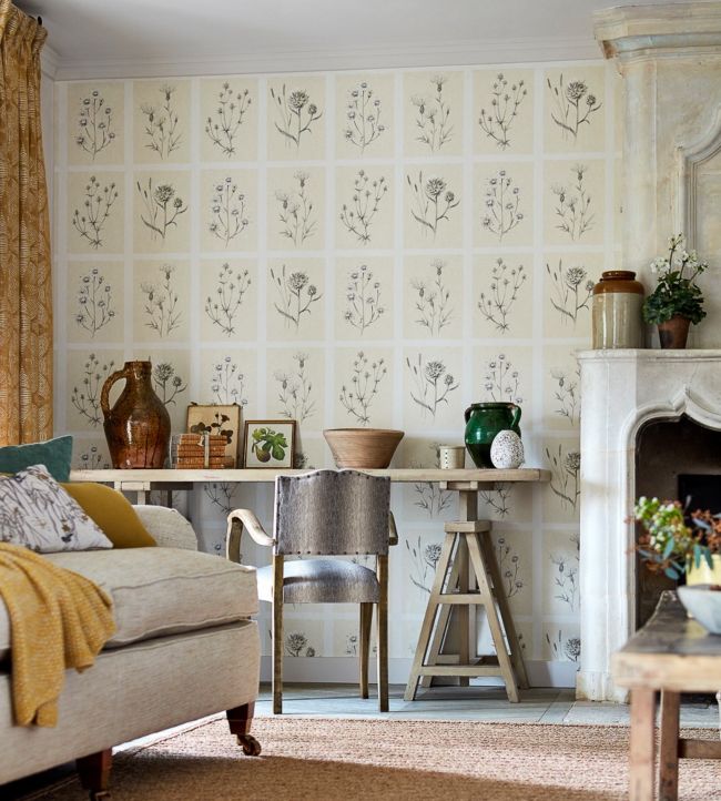 Little Thistles Wallpaper - Ecru - DEBB216511 - Sanderson