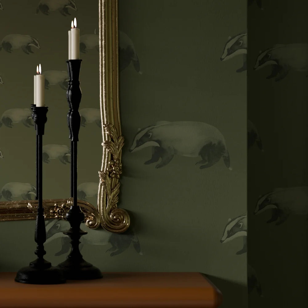 Lord Brocktree Wallpaper - Gentleman Green - Lucie Annabel