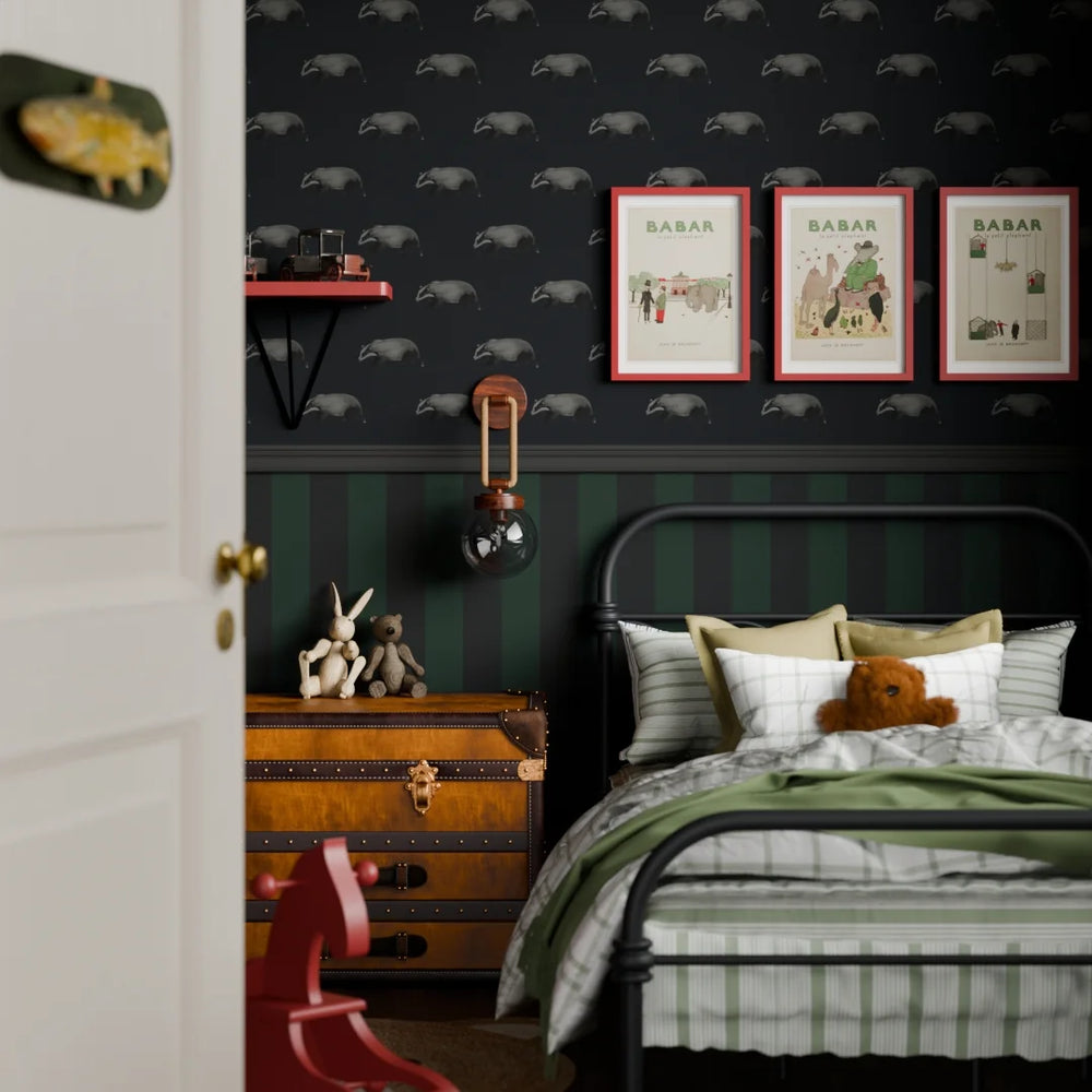 Lord Brocktree Wallpaper - Oxford Blue - Lucie Annabel