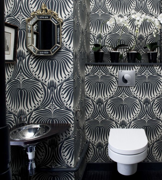 Lotus Wallpaper - Off-Black - 2019 - Farrow & Ball