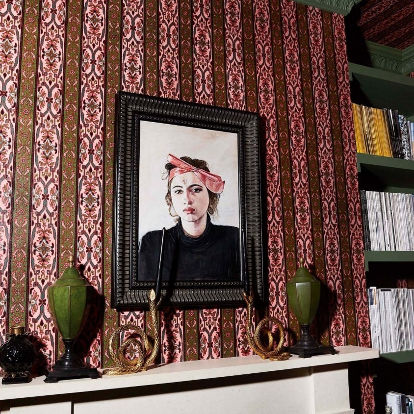 MAMOUNIA Wallpaper - Amaranth & Juniper - House of Hackney