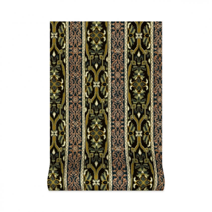 MAMOUNIA Wallpaper - Moss-Green & Black - House of Hackney