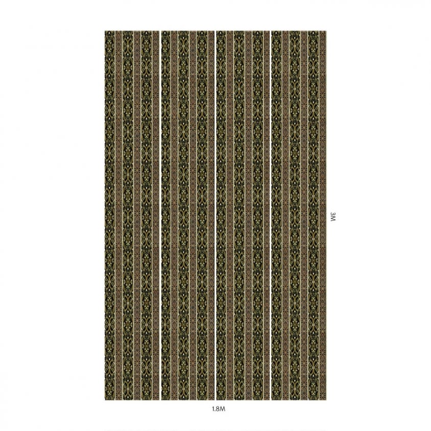 MAMOUNIA Wallpaper - Moss-Green & Black - House of Hackney