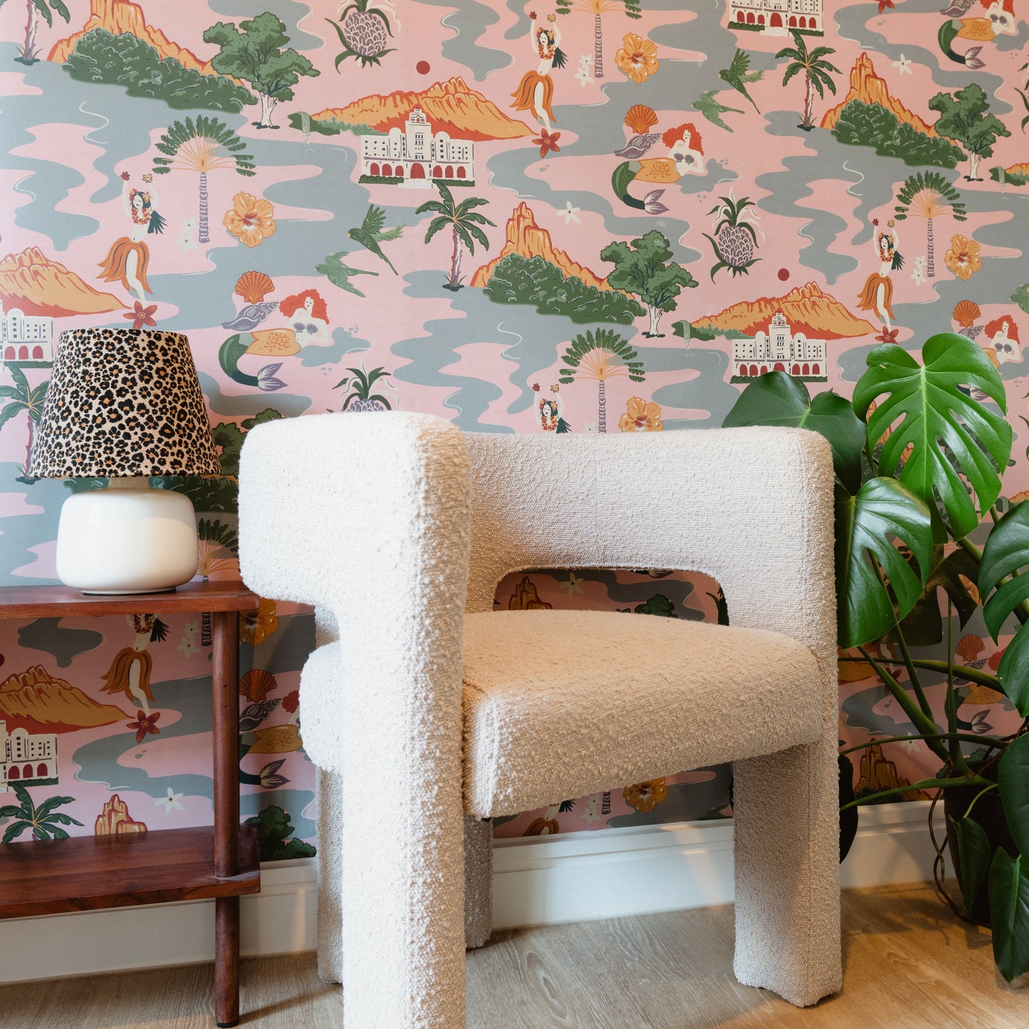 Mahalo Wallpaper - Pink - Wear The Walls