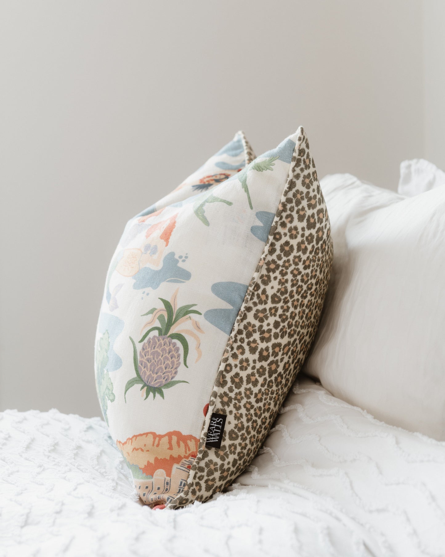 Mahalo Shell Cushion with Medium Linen - Blue - Wear The Walls