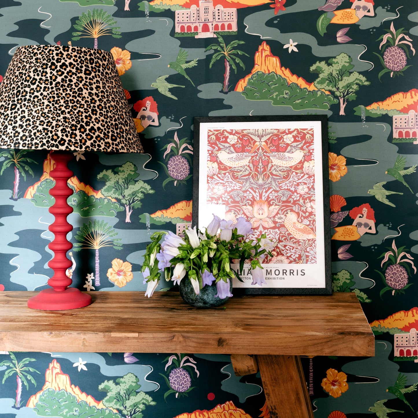 Mahalo Wallpaper - Teal - Wear The Walls