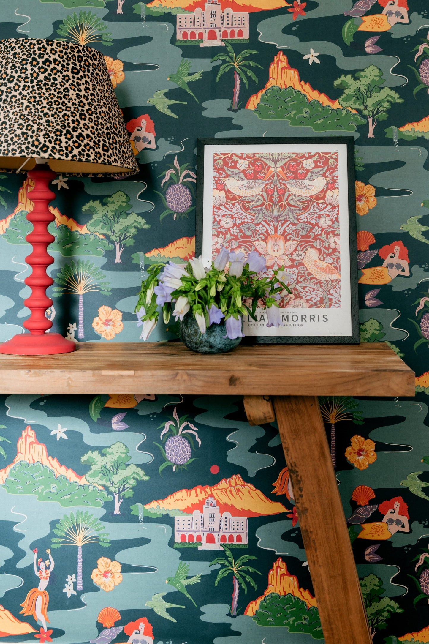 Mahalo Wallpaper - Teal - Wear The Walls