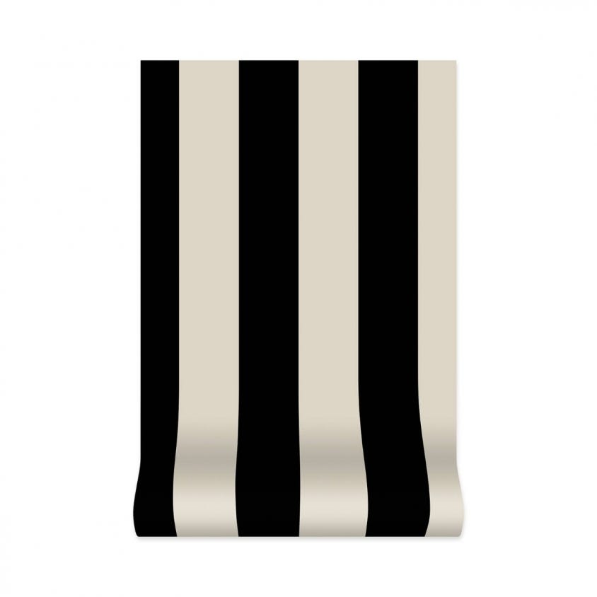 MONO STRIPE Wallpaper - Off-Black & Oyster - House of Hackney
