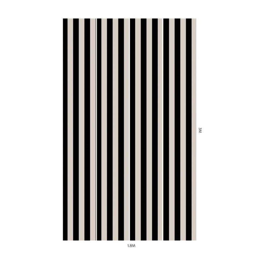 MONO STRIPE Wallpaper - Off-Black & Oyster - House of Hackney